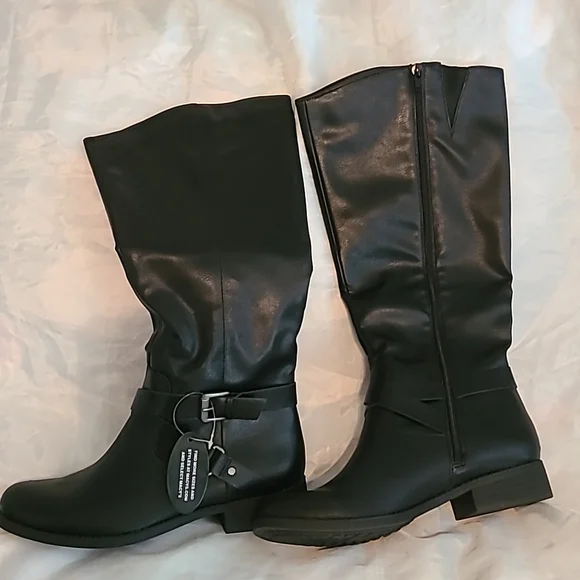 New in Box Black Style & Co. Riding Boots Knee High - Picture 2 of 4